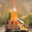 Pożar w Derbencie i dym nad miastem