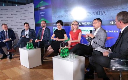 Uczestnicy debaty o patriotyzmie gospodarczym, która odbyła się na GPW (od lewej): Filip Grzegorczyk