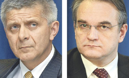 Szef NBP?Marek Belka (z lewej) podkreśla, że o poziomie stóp procentowych nie decydują pojedyncze da