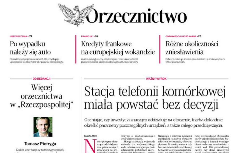 Nowy dodatek „Orzecznictwo" w „Rzeczpospolitej”