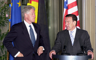 Prezydent USA Bill Clinton i kanclerz Niemiec Gerhard Schroeder