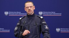 Komendant Główny Policji gen. insp. Marek Boroń podczas konferencji prasowej w budynku Ministerstwa 