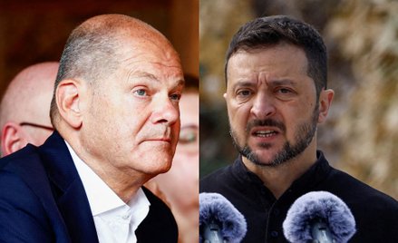 Kanclerz Niemiec Olaf Scholz i prezydent Ukrainy Wołodymyr Zełenski