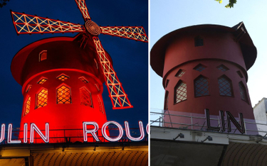 Łopaty słynnego wiatraka opadły i uszkodziły napis na budynku Moulin Rouge