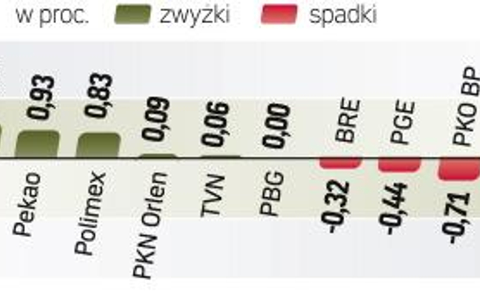 W ciągu dnia wzrost sięgał jednak nawet 1 proc. Zapały inwestorów ostudziły słabe informacje z amery