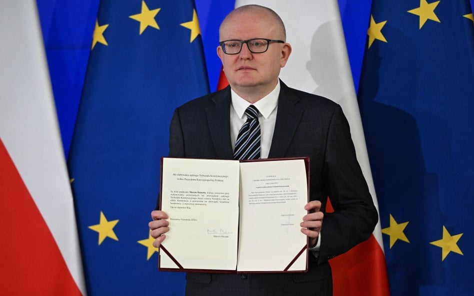 Wybrany przez Sejm na stanowisko sędziego Trybunału Konstytucyjnego Marcin Dziurda podczas ślubowani