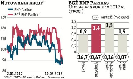 BGŻ BNP Paribas, szósty co do wielkości bank w Polsce, kontrolowany jest przez francuskie BNP Pariba
