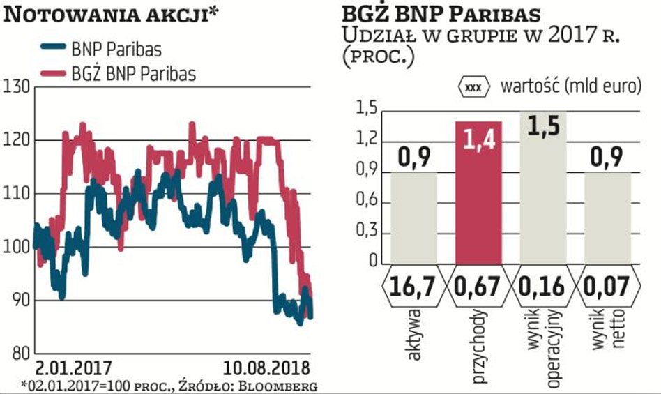 BGŻ BNP Paribas, szósty co do wielkości bank w Polsce, kontrolowany jest przez francuskie BNP Pariba