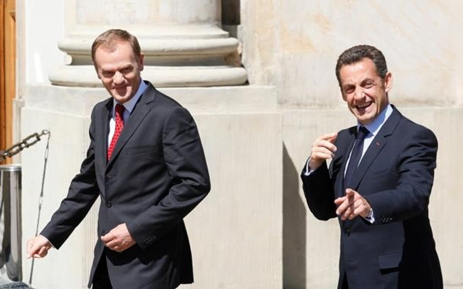 Prezydent Francji Nicolas Sarkozy i premier Polski Donald Tusk