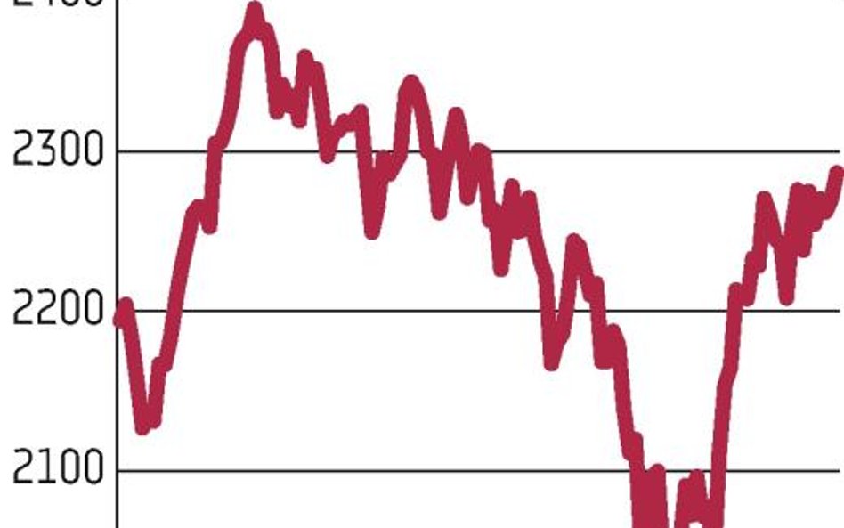Nieudany atak blue chips na opór 2300 pkt