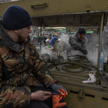 Obóz tymczasowy dla uchodźców w Kijowie
