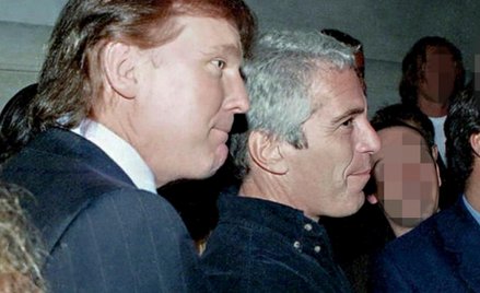 Przestępca seksualny Jeffrey Epstein z obecnym prezydentem USA Donaldem Trumpem