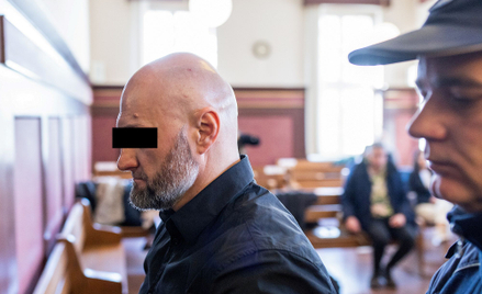 Proces Psycho Fans. Oskarżony Maciej M. (L) w Sądzie Apelacyjnym w Katowicach
