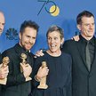 Zwycięska ekipa filmu „Trzy billboardy za Ebbing, Missouri" (od lewej): Martin McDonagh, Sam Rockwel