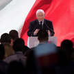 Prezes PiS Jarosław Kaczyński na wiecu w Końskich