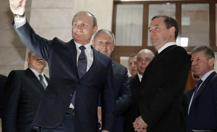 Putin i Miedwiediew po spotkaniu z Łukaszenką