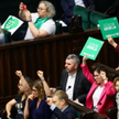 Inicjatorka i jedna z liderek Ogólnopolskiego Strajku Kobiet Marta Lempart na sali obrad Sejmu w War