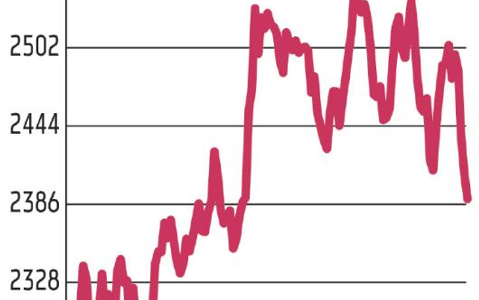WIG20 zanurkował pod poziom 2400 pkt