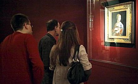„Dama z gronostajem” Leonarda da Vinci wystawiana