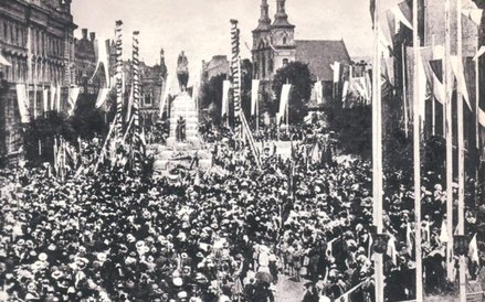 Uroczyste obchody 500. rocznicy bitwy pod Grunwaldem. Kraków, lipiec 1910 r.