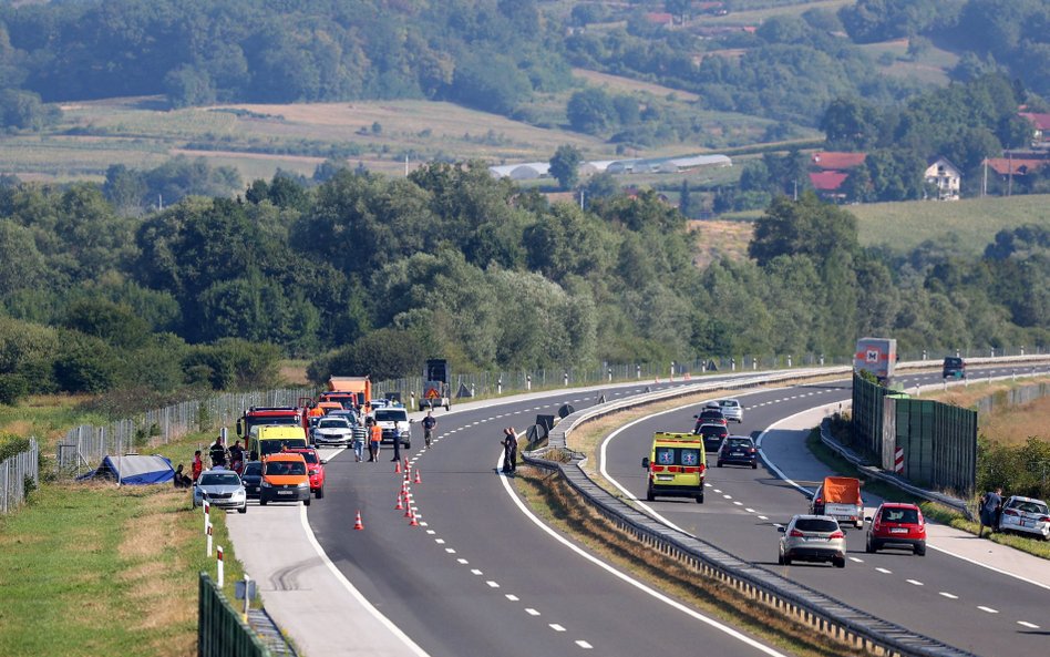 Miejsce wypadku polskiego autokaru w Chorwacji