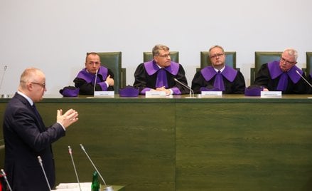 Minister sprawiedliwości, prokurator generalny Adam Bodnar oraz sędziowie SN podczas rozprawy w Sądz