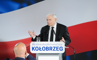 Prezes Jarosław Kaczyński podczas spotkania z działaczami i sympatykami Prawa i Sprawiedliwości w Ho