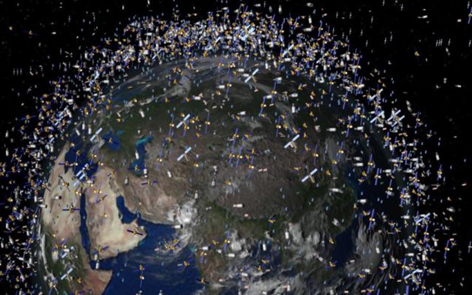Tak wygląda na komputerowej wizualizacji zaśmiecona przestrzeń wokół naszej planety