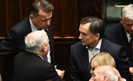 Jarosław Kaczyński, Mariusz Błaszczak i Zbigniew Ziobro w Sejmie