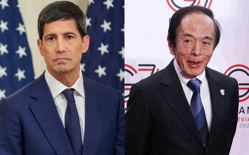 Kevin Warsh, nowy prezes Fedu (z lewej), prawdopodobnie nie będzie chciał zmieniać stóp. Kazuo Ueda,