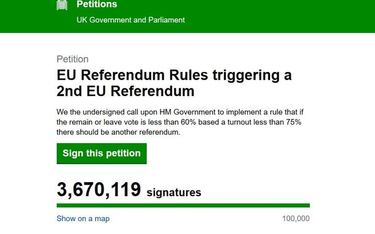 Zwolennik Brexitu autorem petycji o powtórkę referendum
