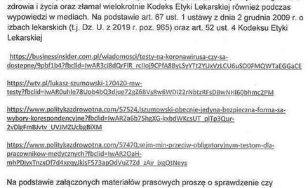 Lekarz oskarża ministra Szumowskiego. Rozpoczyna się akcja protestacyjna medyków