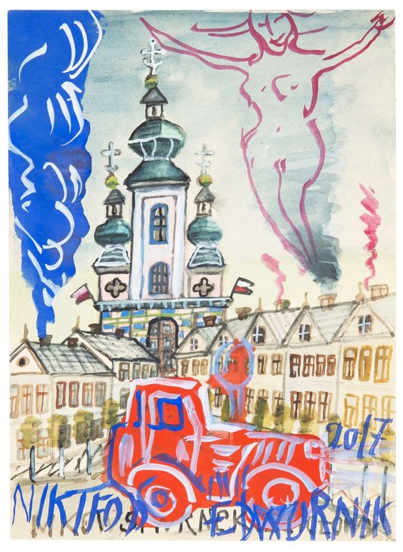 Dwurnik  inspirował  się obrazami Nikifora.