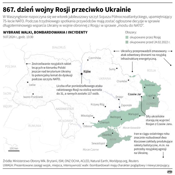 Tak wyglądała sytuacja na froncie w 867 dniu wojny