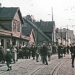 Zdjęcie wykonane w getcie łódzkim w 1941 r. Na niewielkim obszarze Niemcy zgromadzili ok. 140 tys. Ż