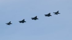 Powitanie pierwszych polskich samolotów F-35 w 32. Bazie Lotnictwa Taktycznego w Łasku, 22 maja