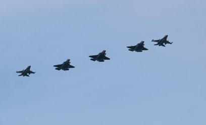 Powitanie pierwszych polskich samolotów F-35 w 32. Bazie Lotnictwa Taktycznego w Łasku, 22 maja