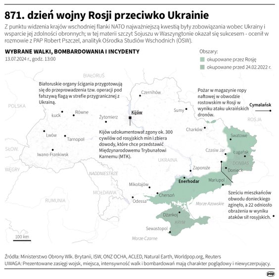 Tak wyglądała sytuacja na froncie na Ukrainie w 871 dniu wojny