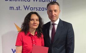 Nowa dyrektor Monika Pajączkowska z burmistrzem Wilanowa Ludwikiem Rakowskim