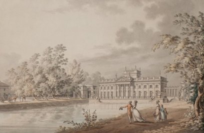 Grafika Zygmunta Vogla „Widok na Pałac na Wyspie” z 1794 roku