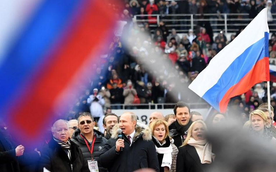 Władimir Putin na wiecu wyborczym w Moskwie