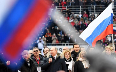 Władimir Putin na wiecu wyborczym w Moskwie