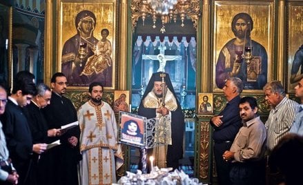Arcybiskup Aleksios odprawia nabożeństwo w cerkwi św. Porfiriusza