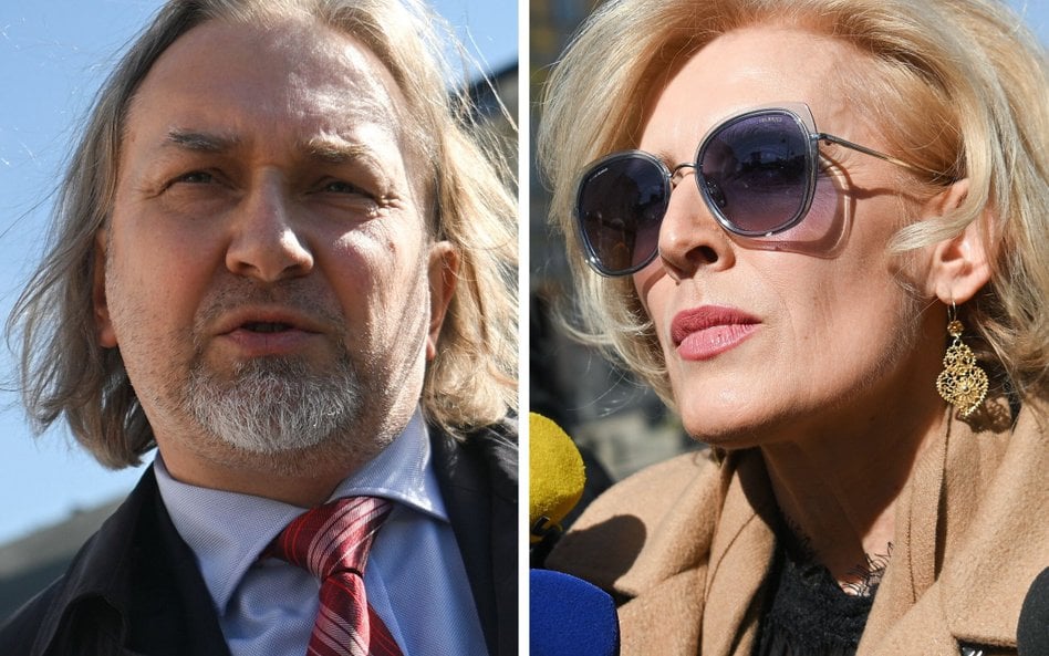 Dariusz Szostek i Magdalena Bentkowska po wyjściu ze ślubowania w Pałacu Prezydenckim