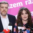 Współprzewodniczący partii Razem poseł Adrian Zandberg oraz rzeczniczka ugrupowania Dorota Olko