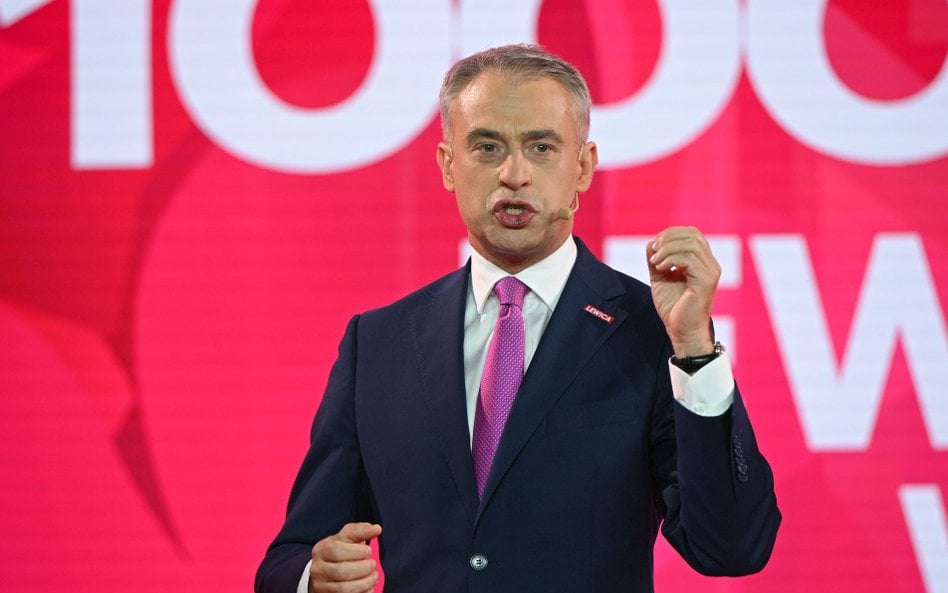 Wicepremier, minister cyfryzacji Krzysztof Gawkowski podczas wystąpienia w ramach Konwencji Lewicy "