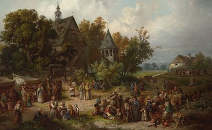 „Odpust na wsi” – obraz Franciszka Kostrzewskiego z 1866 r.