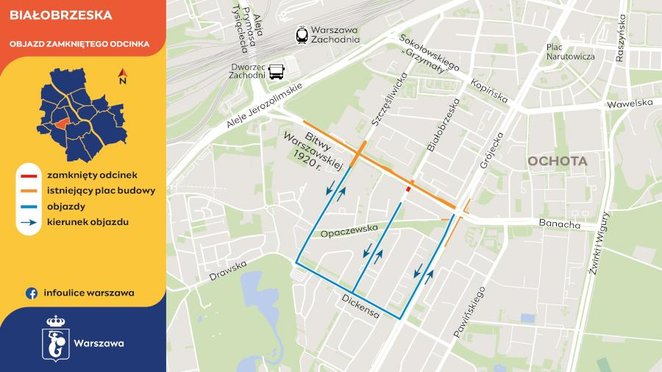 Gdy zakończą się prace na Białobrzeskiej, co powinno nastąpić w drugiej połowie kwietnia, ulica ta z