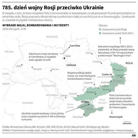 Tak wyglądała sytuacja na froncie w 785 dniu wojny