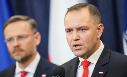 Prezydent RP Karol Nawrocki podczas konferencji prasowej w Pałacu Prezydenckim